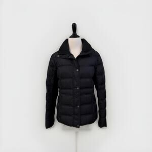 Lands End Women’s Size Small 6-8 Down Puffer Jacket Black Short Coat
